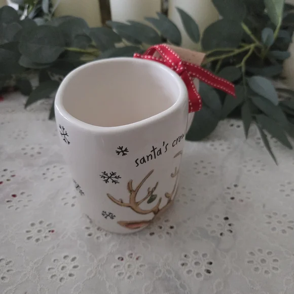 Rae Dunn Santa's Crew Mug with Red Bow - Picture 4 of 4
